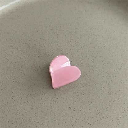 Pink Acetate Heart Mini Claw Clip