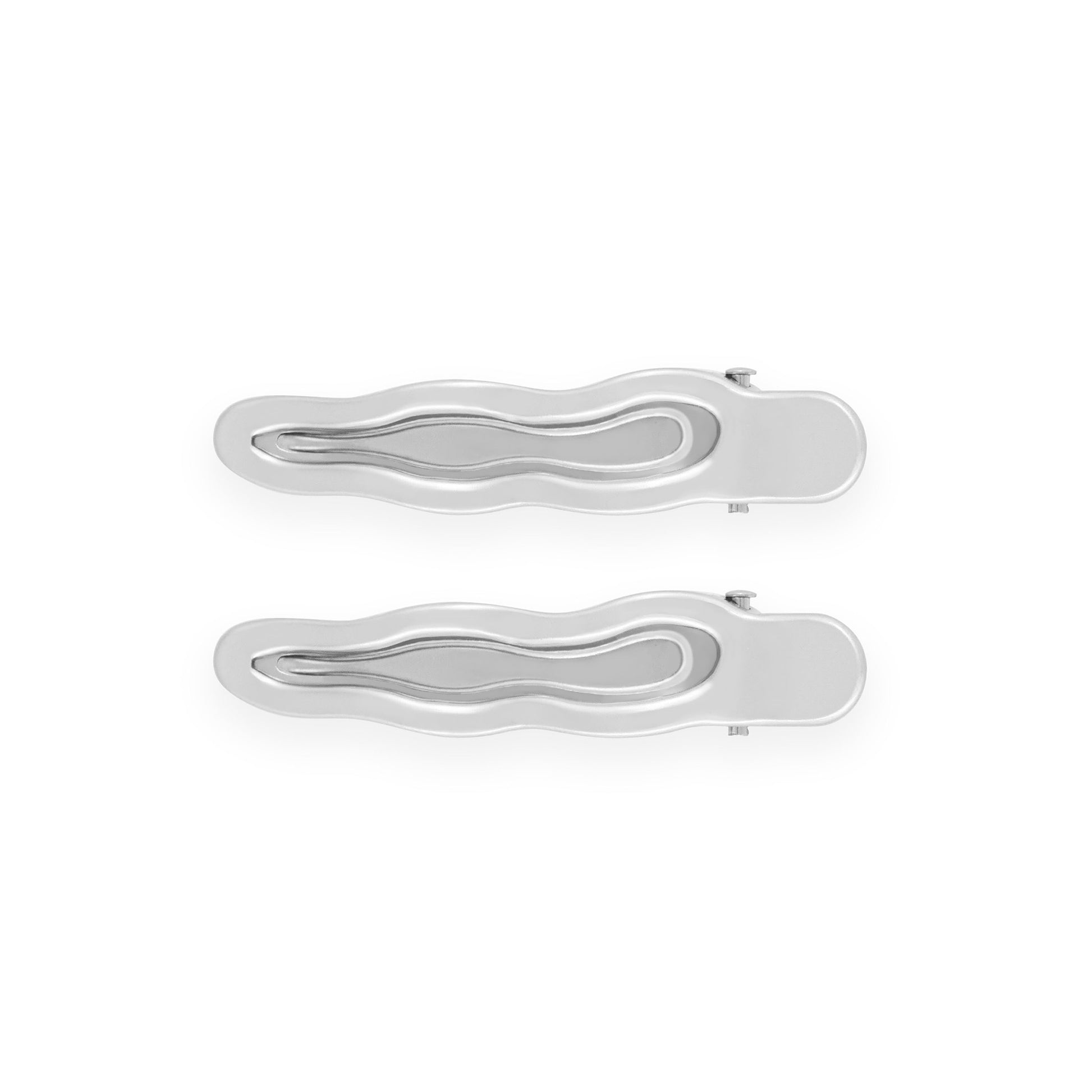 Silver Metal Wavy Hair Clip