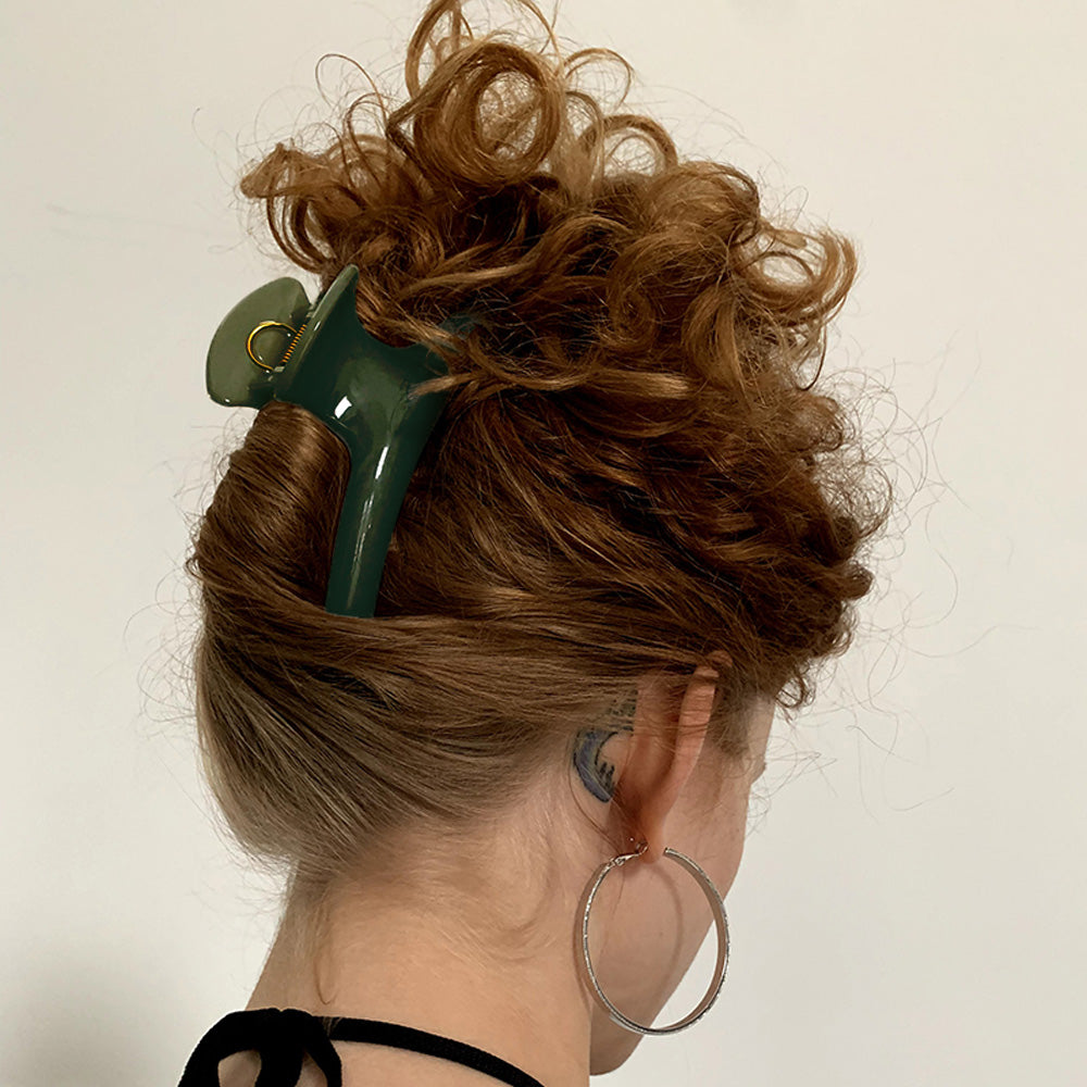 Dark Green Arch Claw Clip